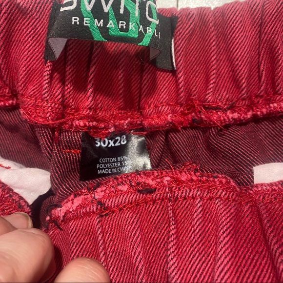 Switch Remarkable Cotton Red Pull On Mens Jean Joggers Tie Drawstring 30x28 - Picture 12 of 14